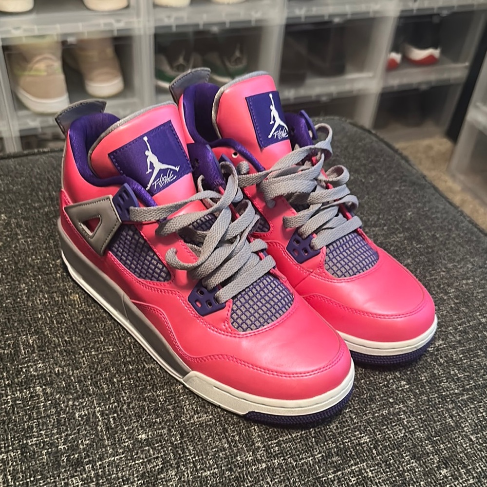 Jordan 4s (GS) Pink and Purple Sneakers
